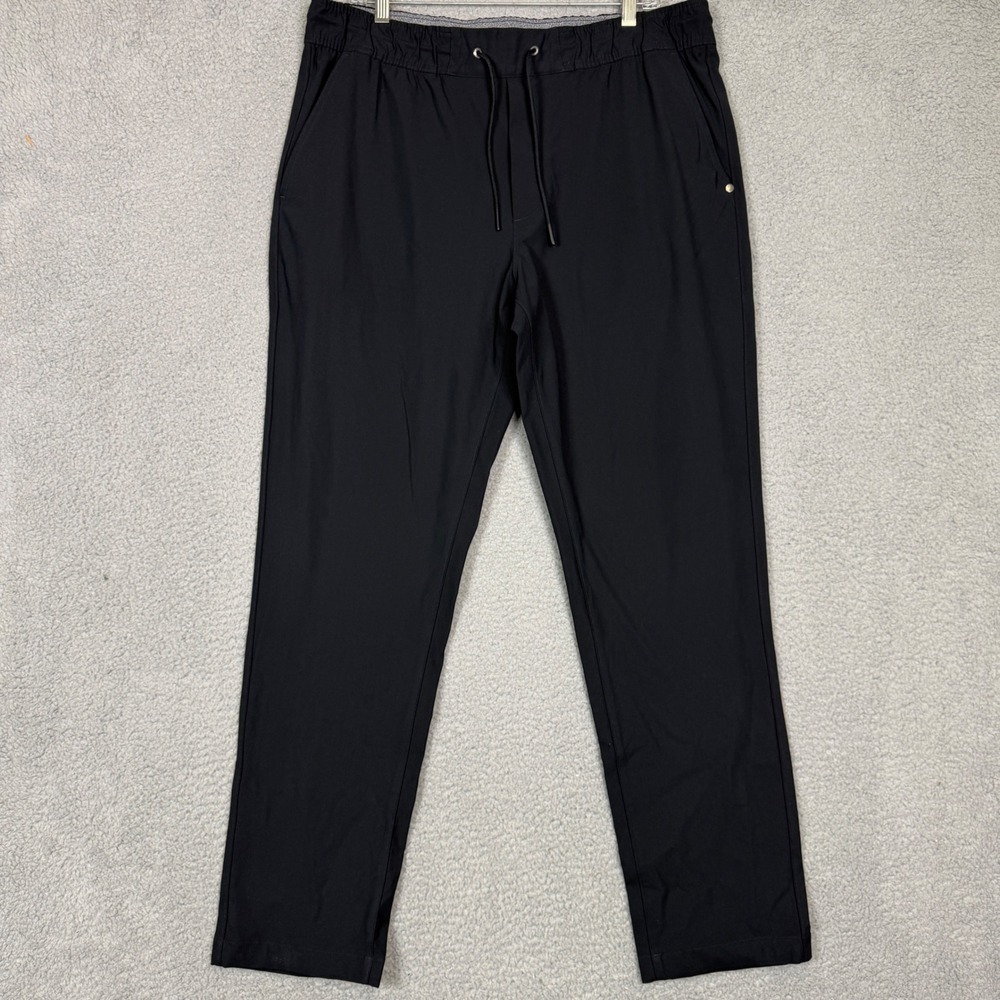 Vuori Meta Jogger Pants Mens Black Elastic Waist Drawstring Stretch Size 34